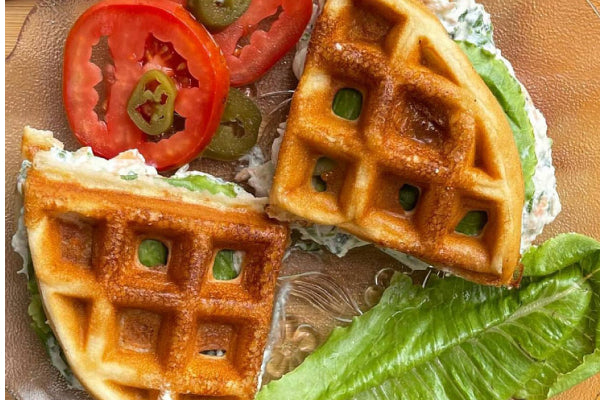 Paneer Greek Waffle Sandwich